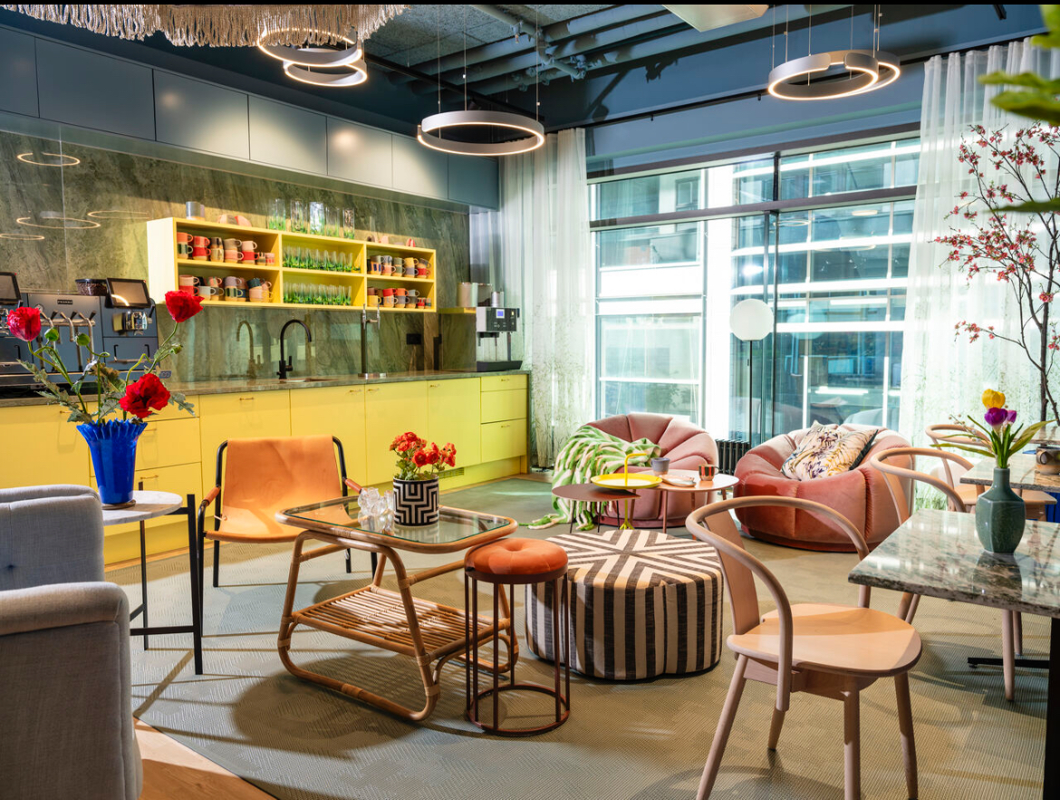 An interior shot of a workspace at AMF Fastigheter, Stockholm