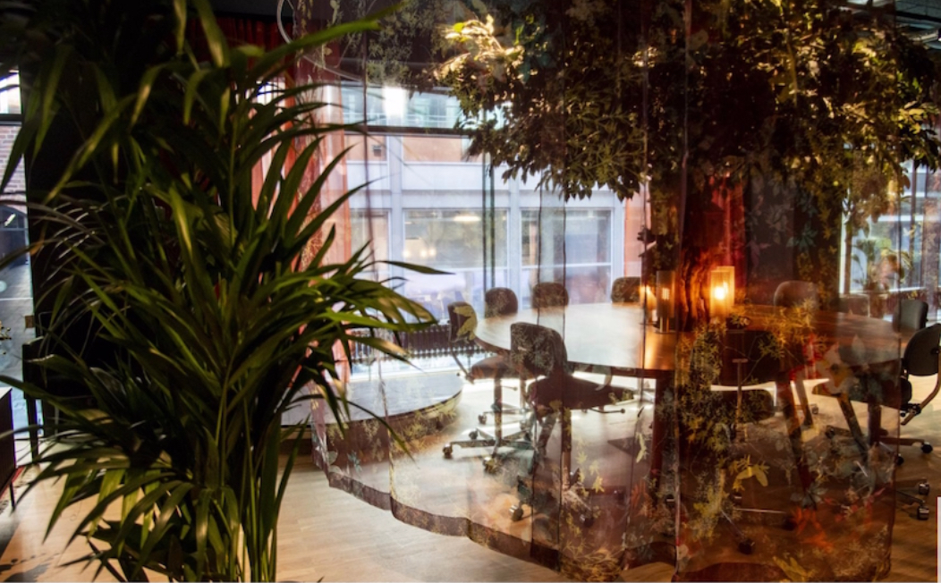 An interior shot of a workspace at AMF Fastigheter, Stockholm