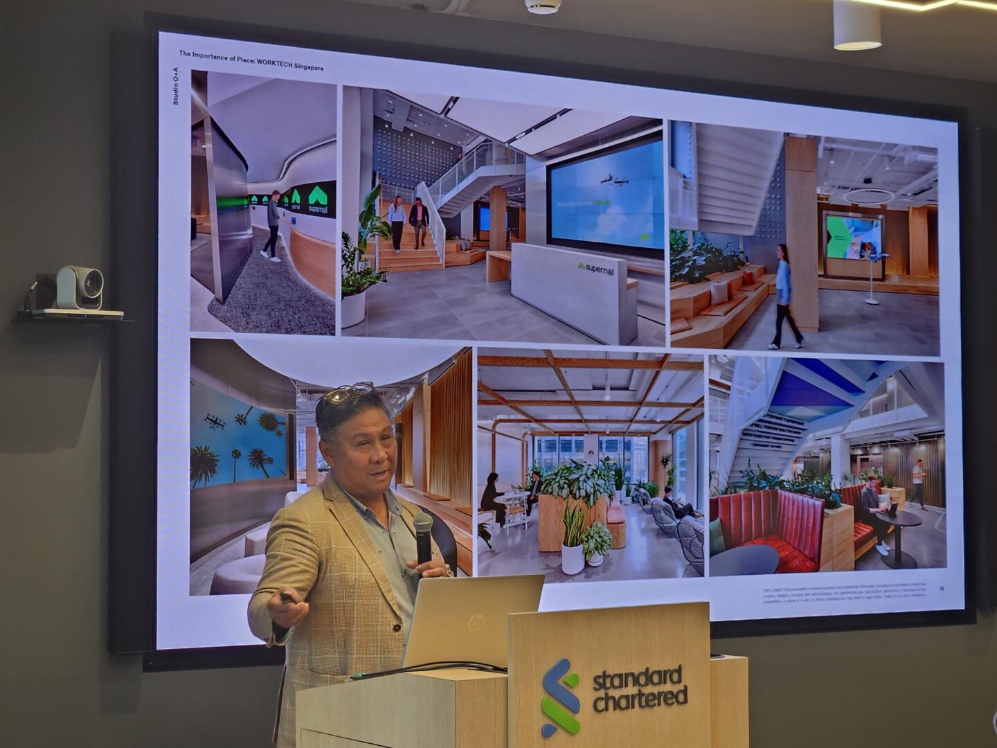 speaker on stage at worktech singapore