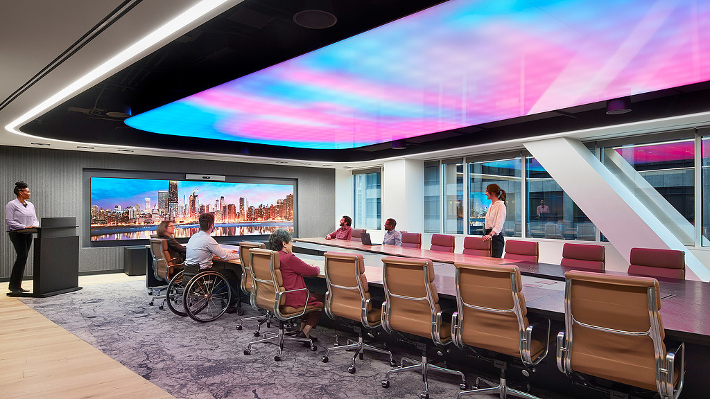 picture of a funky boardroom at Accenture Tower