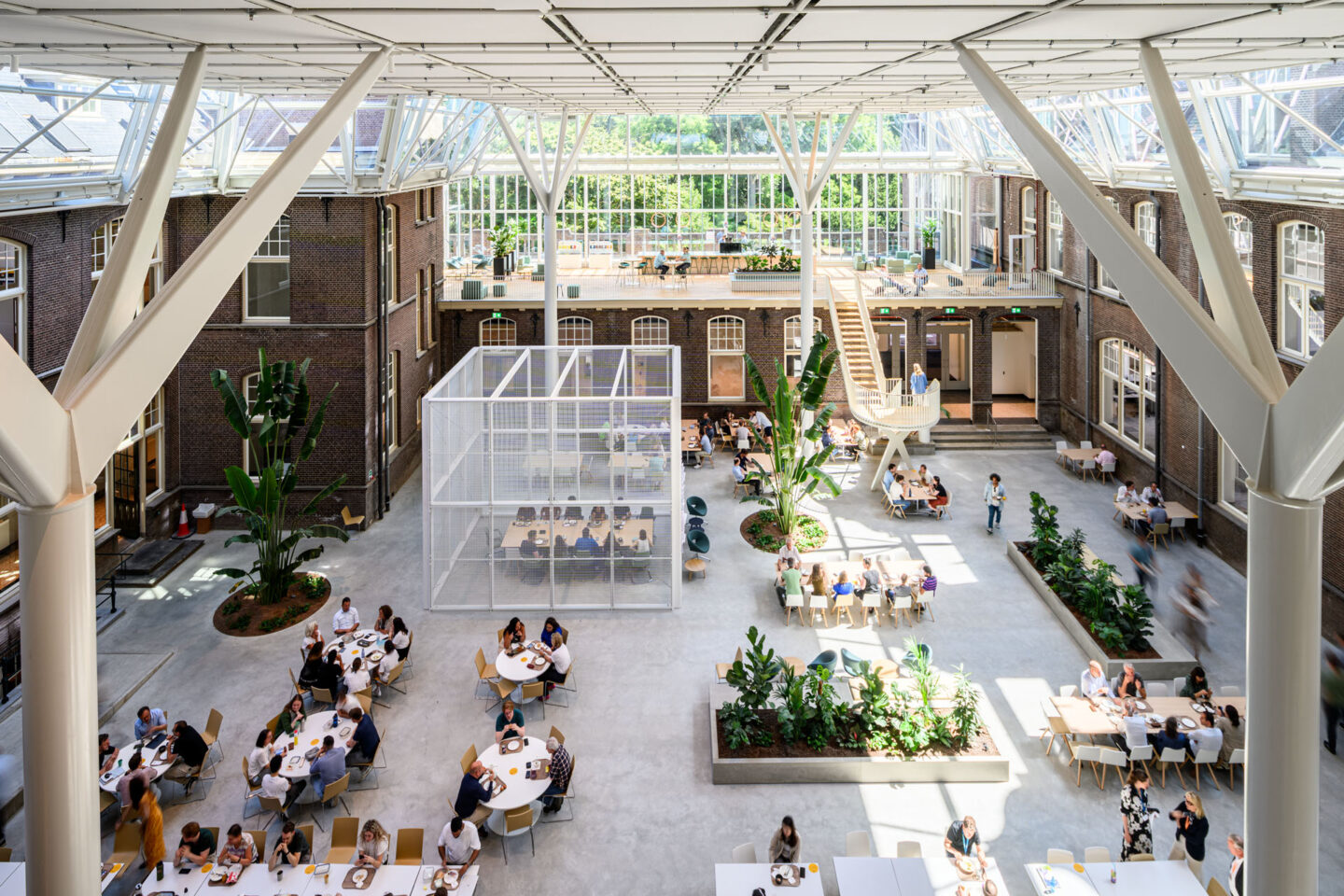 Image of the interior of Haskoning, TU Delft from ceiling